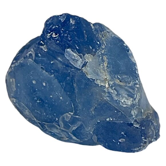 Satin Blue Translucent Art Glass Cullet Glowing Manganese Slag Glass #4GX305 - Picture 6 of 7